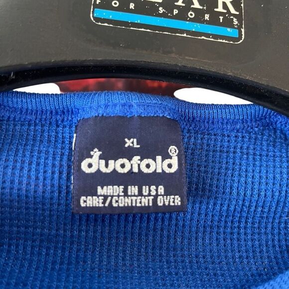 Vintage Duofold Shirt Mens XL Blue Base Layer Thermal Thermax Polyester USA Made - Picture 3 of 4